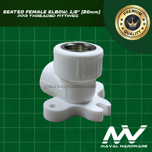 PPR Threaded Fittings : Seated Female Elbow; 1/2" (20mm)