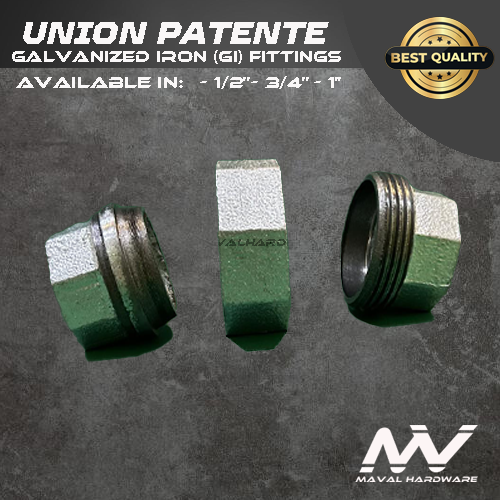 Galvanized Iron (GI) Fittings - Union Patente , 1/2"; 3/4"; 1"