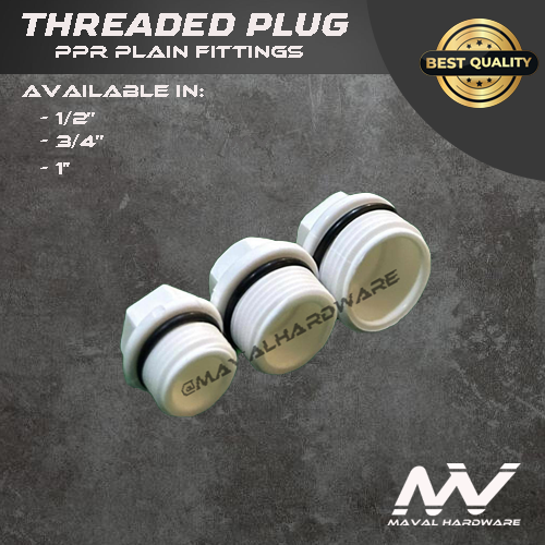 PPR Fittings Plain: ( 90°Elbow / Coupling / Tee / 45°Elbow / End Cap / Threaded Plug)