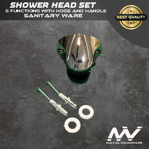 Shower Head Set 5 Functions Pressurized Bathroom with Hose and Handle