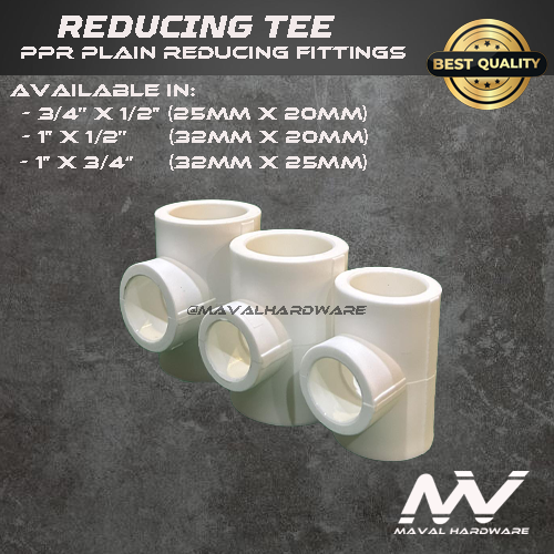 PPR Plain Fittings: Reducing Elbow / Reducing Coupling / Reducing Tee