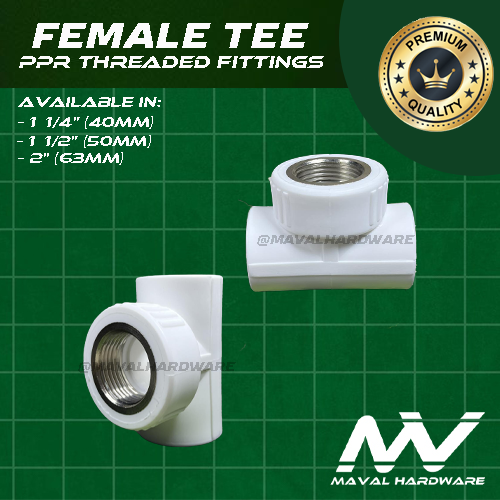 PPR Threaded Fittings:(Male & Female): Elbow / Coupling / Tee : 1 1/4"(40mm), 1 1/2"(50mm), 2"(63mm)