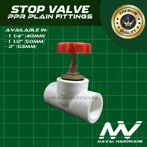 PPR Fittings Stop Valve : 1 1/4" (40mm) , 1 1/2" (50mm) , 2" (63mm)