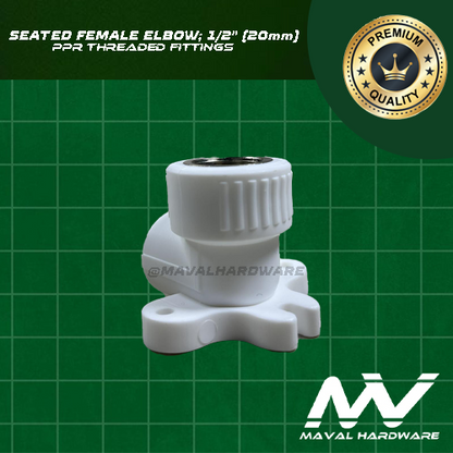 PPR Threaded Fittings : Seated Female Elbow; 1/2" (20mm)