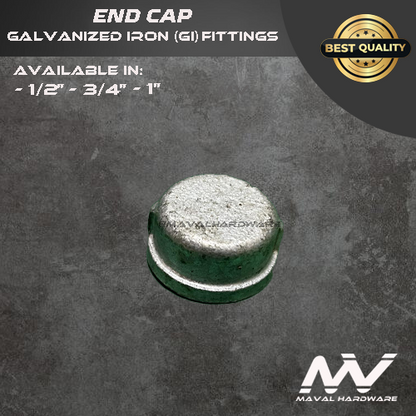 Galvanized Iron (GI) fittings - Coupling, Tee, 90° Elbow , Str. Elbow, End Cap, Plug -1/2"; 3/4"; 1"