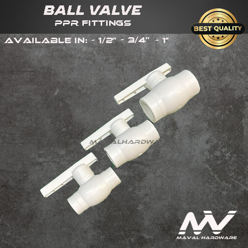 PPR Fittings Ball Valve 1/2", 3/4", 1"