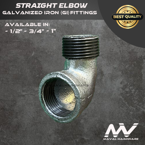 Galvanized Iron (GI) fittings - Coupling, Tee, 90° Elbow , Str. Elbow, End Cap, Plug -1/2"; 3/4"; 1"