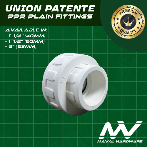 PPR Fittings : Union Patente 1 1/4" (40mm) , 1 1/2" (50mm) , 2" (63mm)