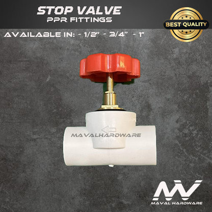 PPR Fittings Stop Valve 1/2" (20mm) , 3/4" (25mm) , 1" (32mm)