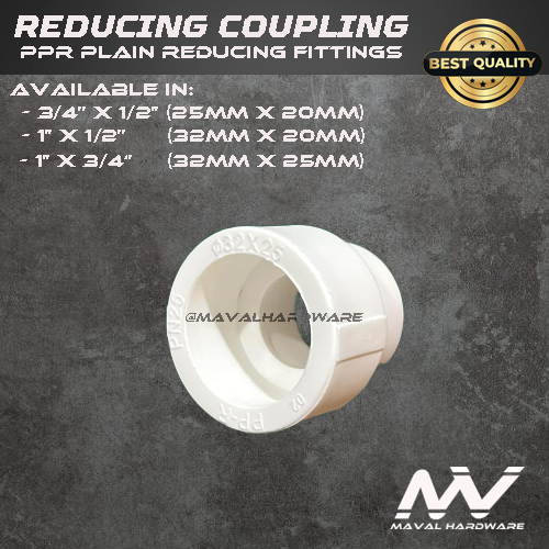 PPR Plain Fittings: Reducing Elbow / Reducing Coupling / Reducing Tee