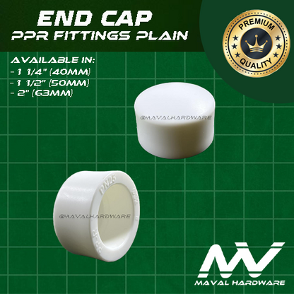 PPR Fittings Plain : Elbow / Coupling / Tee / End Cap / 1 1/4" (40mm); 1 1/2" (50mm); 2" (63mm)