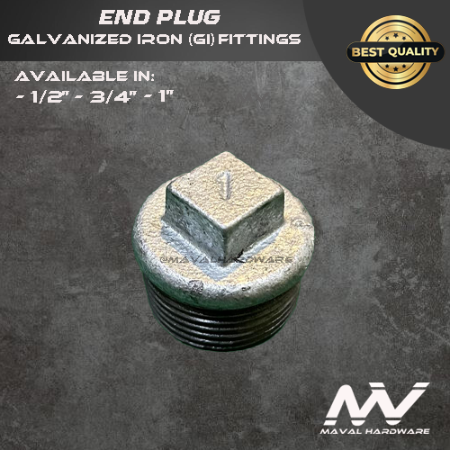 Galvanized Iron (GI) fittings - Coupling, Tee, 90° Elbow , Str. Elbow, End Cap, Plug -1/2"; 3/4"; 1"