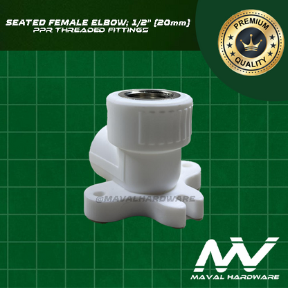 PPR Threaded Fittings : Seated Female Elbow; 1/2" (20mm)