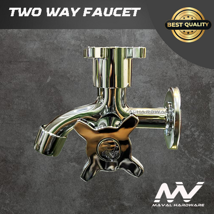 MV One / Two Way Bibcock Wall-Mounted Faucet with Escutcheon plate 1/2" (Wash Machine, Two-way)