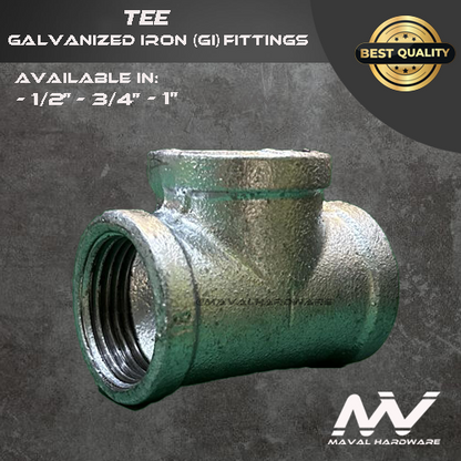 Galvanized Iron (GI) fittings - Coupling, Tee, 90° Elbow , Str. Elbow, End Cap, Plug -1/2"; 3/4"; 1"
