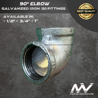 Galvanized Iron (GI) fittings - Coupling, Tee, 90° Elbow , Str. Elbow, End Cap, Plug -1/2"; 3/4"; 1"