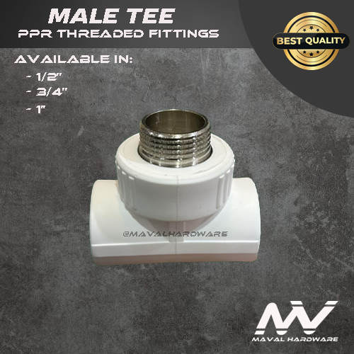 PPR Threaded Fittings: Male & Female Elbow / Male & Female Coupling / Male & Female Tee, 1/2'', 3/4'', 1''