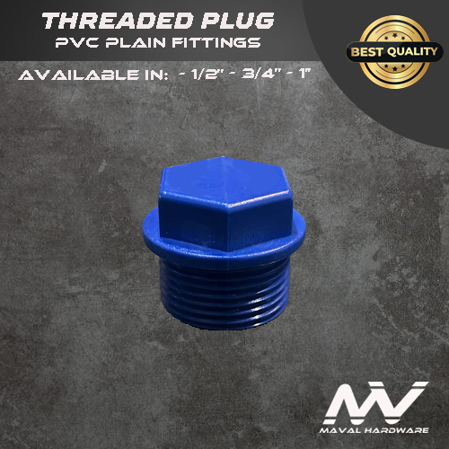 PVC Blue Fittings - Coupling, Tee, EIbow, End Cap, Plug, Threaded PVC Blue Fittings 1/2", 3/4", 1"