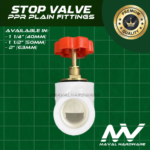 PPR Fittings Stop Valve : 1 1/4" (40mm) , 1 1/2" (50mm) , 2" (63mm)