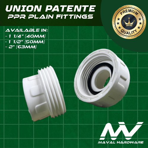 PPR Fittings : Union Patente 1 1/4" (40mm) , 1 1/2" (50mm) , 2" (63mm)