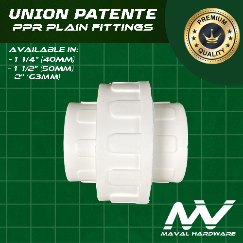 PPR Fittings : Union Patente 1 1/4" (40mm) , 1 1/2" (50mm) , 2" (63mm)