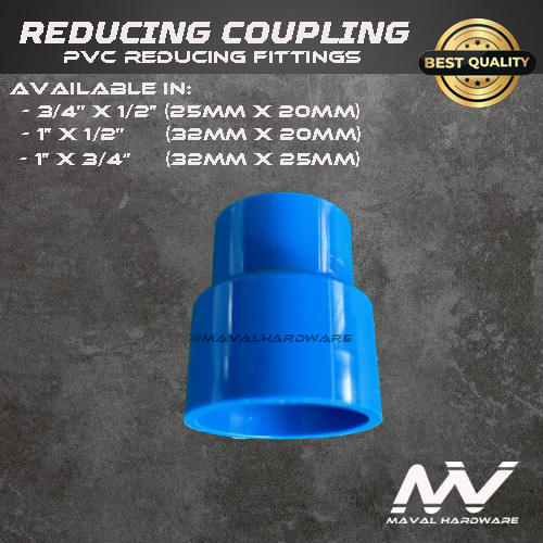 PVC Blue Fittings - Reduce Coupling, Reduce Tee, Reduce EIbow, Reduce Bushing; 3/4x1/2, 1x1/2, 1x3/4