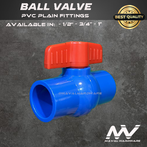 PVC Blue Fittings - Ball Valve; 1/2", 3/4", 1"