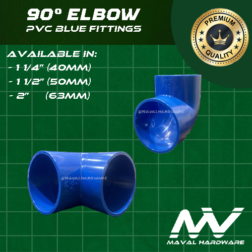 PVC Fittings - Coupling, Tee, EIbow, End Cap, Plug, Threaded PVC Blue Fittings 1 1/4", 1 1/2", 2"