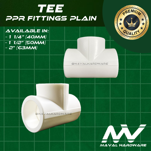 PPR Fittings Plain : Elbow / Coupling / Tee / End Cap / 1 1/4" (40mm); 1 1/2" (50mm); 2" (63mm)