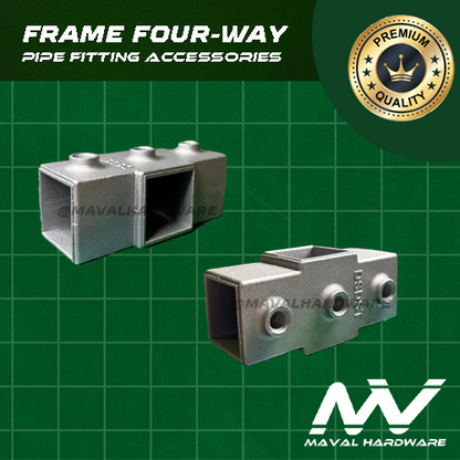 Aluminum Alloy Square Tube Pipe Connector Tube Pipe Fitting Accessories (25mm)