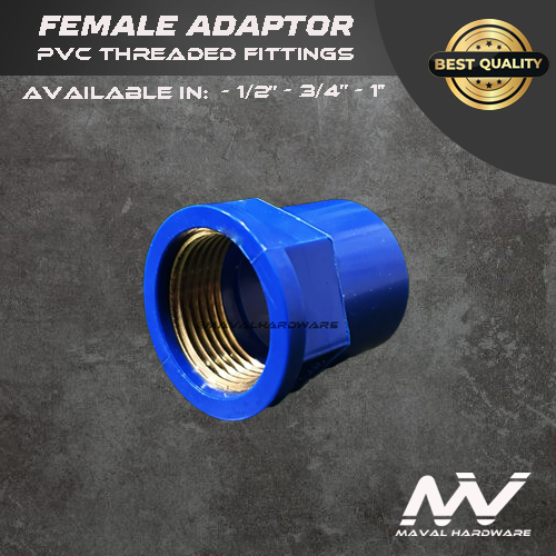 PVC Blue Fittings - (Female Brass Threaded) Coupling, Tee, EIbow; 1/2
