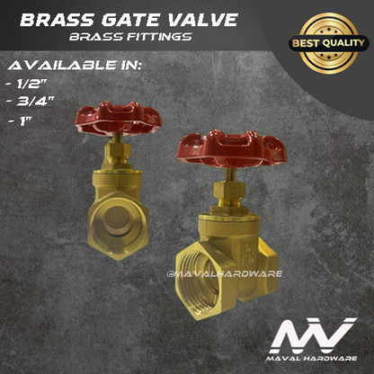 Brass Valves : Check Valves (Swing or Vertical);  Gate Valves; Ball Valves; 1/2", 3/4", 1