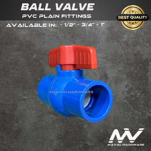 PVC Blue Fittings - Ball Valve; 1/2", 3/4", 1"