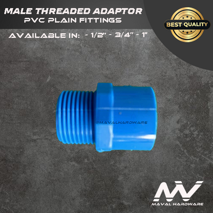 PVC Blue Fittings - Coupling, Tee, EIbow, End Cap, Plug, Threaded PVC Blue Fittings 1/2", 3/4", 1"