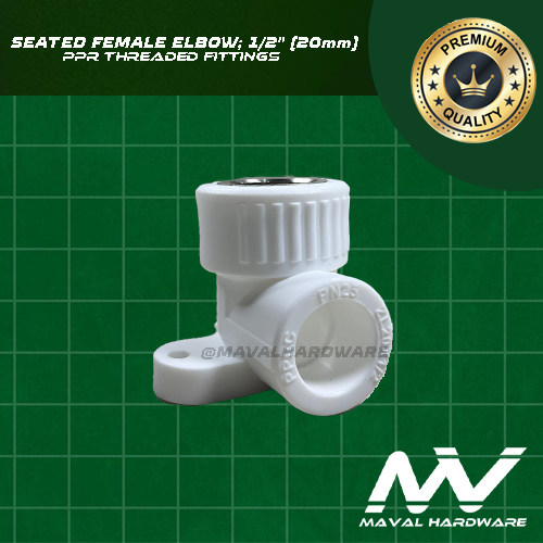 PPR Threaded Fittings : Seated Female Elbow; 1/2" (20mm)