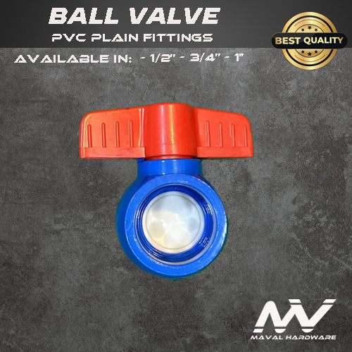 PVC Blue Fittings - Ball Valve; 1/2", 3/4", 1"