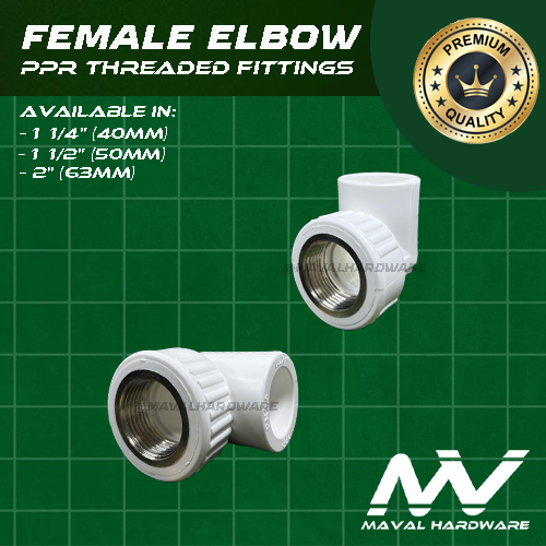 PPR Threaded Fittings:(Male & Female): Elbow / Coupling / Tee : 1 1/4"(40mm), 1 1/2"(50mm), 2"(63mm)