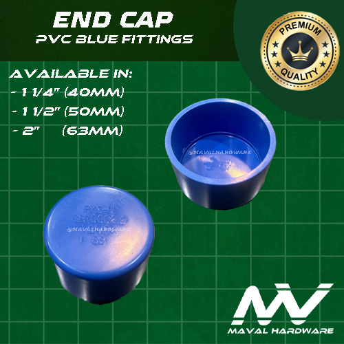 PVC Fittings - Coupling, Tee, EIbow, End Cap, Plug, Threaded PVC Blue Fittings 1 1/4", 1 1/2", 2"