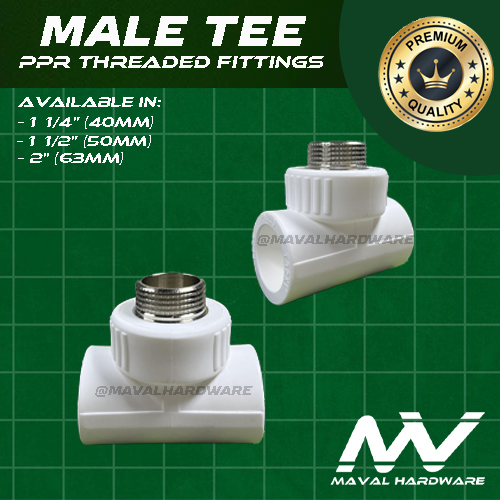 PPR Threaded Fittings:(Male & Female): Elbow / Coupling / Tee : 1 1/4"(40mm), 1 1/2"(50mm), 2"(63mm)