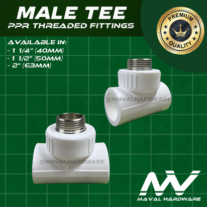 PPR Threaded Fittings:(Male & Female): Elbow / Coupling / Tee : 1 1/4"(40mm), 1 1/2"(50mm), 2"(63mm)