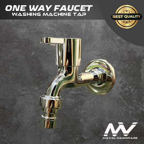 MV One / Two Way Bibcock Wall-Mounted Faucet with Escutcheon plate 1/2" (Wash Machine, Two-way)