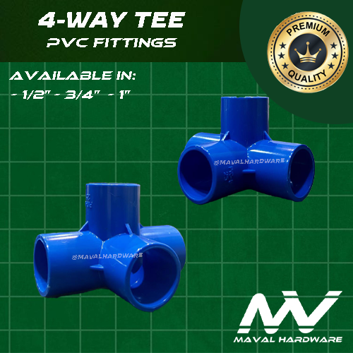 PVC Blue Fittings: 3-Way, 4-Way, 5-Way, 6-Way Tee; 1/2" (20mm) , 3/4" (25mm), 1" (32mm)