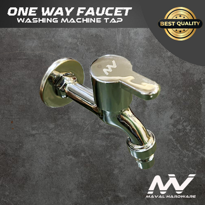 MV One / Two Way Bibcock Wall-Mounted Faucet with Escutcheon plate 1/2" (Wash Machine, Two-way)
