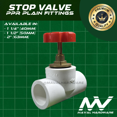 PPR Fittings Stop Valve : 1 1/4" (40mm) , 1 1/2" (50mm) , 2" (63mm)
